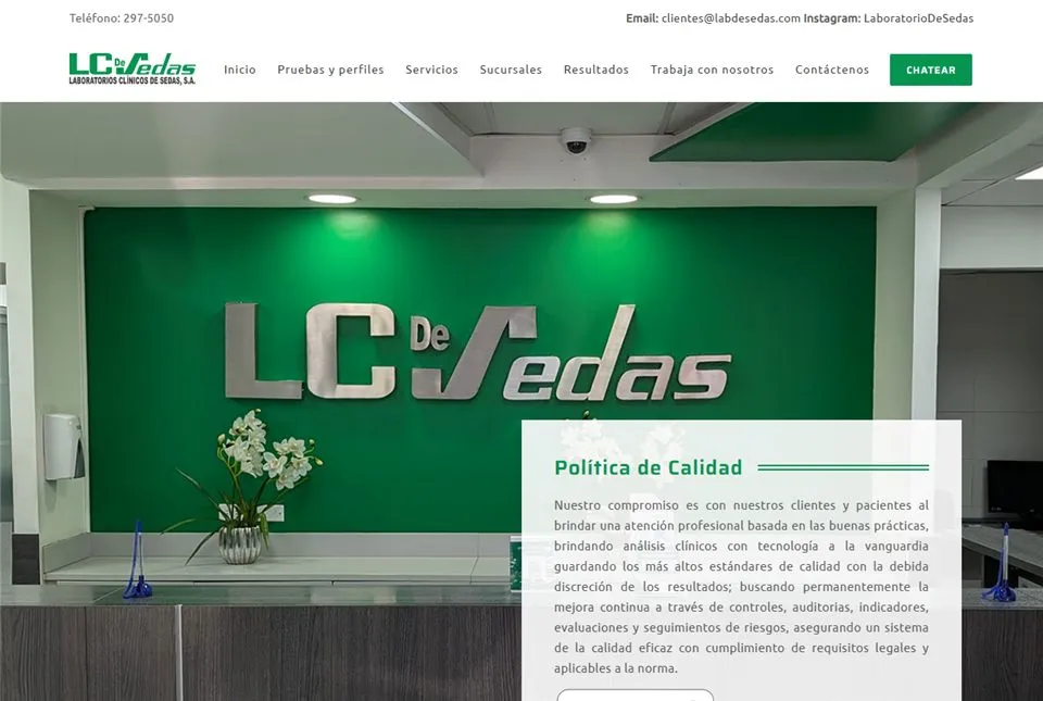 Página web de labdesedas.com, diseñada por Jalpro