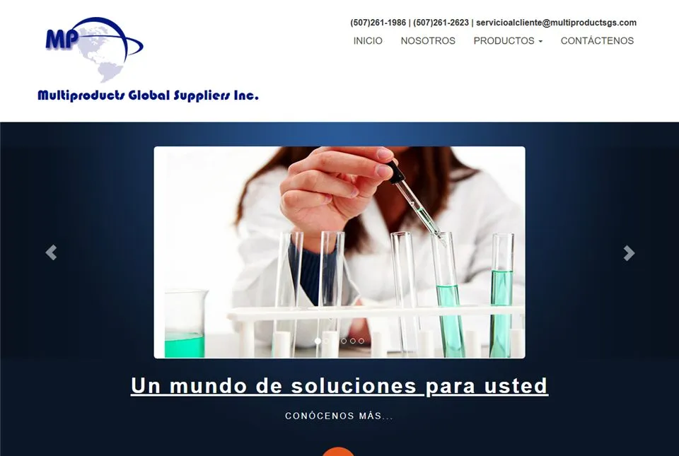 Página web de multiproductsgs.com, diseñada por Jalpro