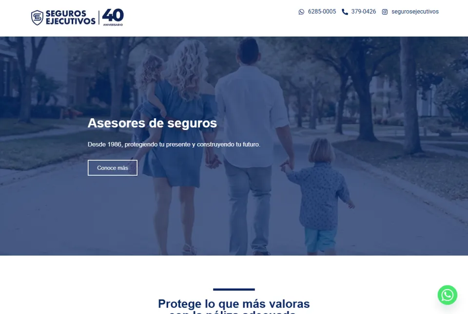 Página web de segurosejecutivos.com, diseñada por Jalpro